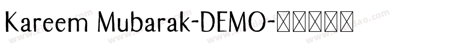 Kareem Mubarak-DEMO字体转换